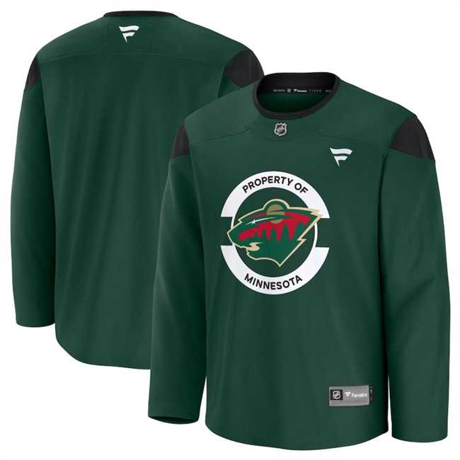 Men%27s Minnesota Wild Green 2024-25 Team Practice Stitched Hockey Jersey Dzhi